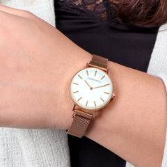 Natalie White Dial Rosegold Watch
