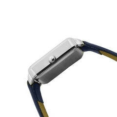 Emily Square White Dial Blue Strap Watch