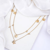 Bewitched Colleen Gold Butterfly Charm Layered Necklace