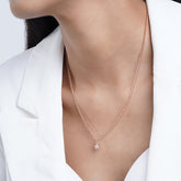 Astral Rhinestone Rosegold Necklace Charm