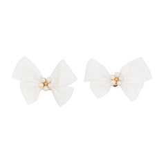 Chic Knot White Shoe Clip