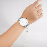 Silver Pearl Watch & Charm Set