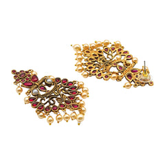 Teejh Saanchi Magenta Gold Enamel Earrings