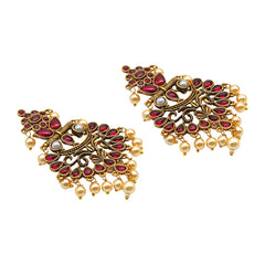 Teejh Saanchi Magenta Gold Enamel Earrings