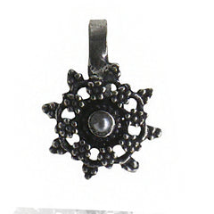 Gauri White Stone Floral Nose pin