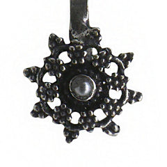 Gauri White Stone Floral Nose pin