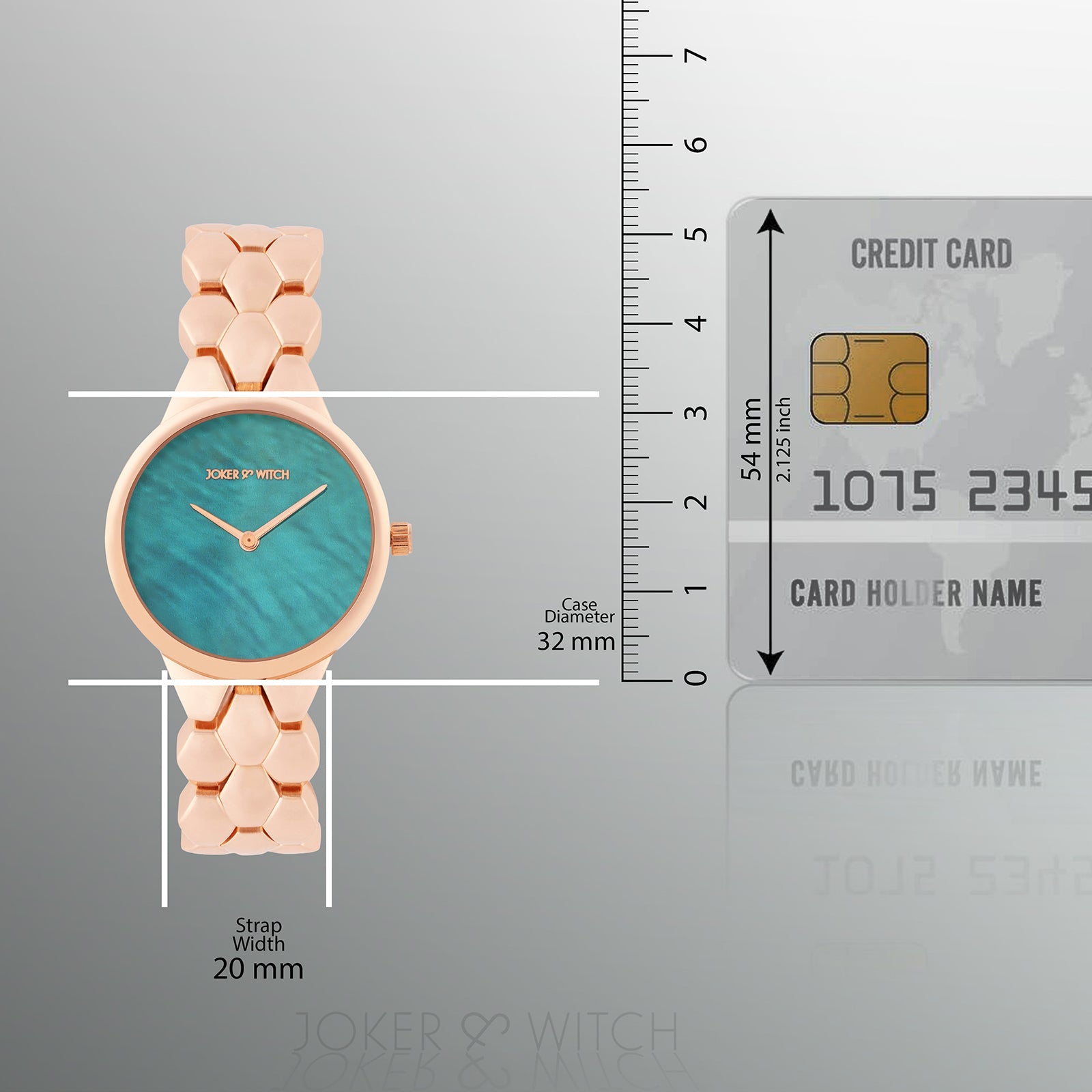 Athens Turquoise Dial Rose Gold Metallic Strap Watch