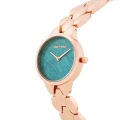 Athens Turquoise Dial Rose Gold Metallic Strap Watch
