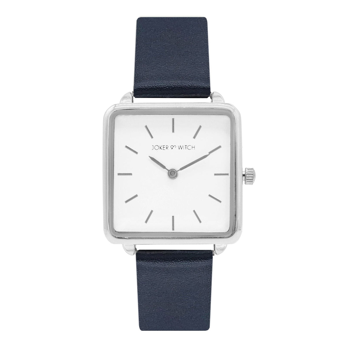 Emily Square White Dial Blue Strap Watch