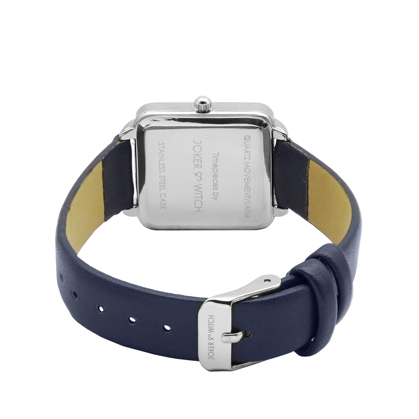 Emily Square White Dial Blue Strap Watch