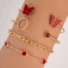 Bewitched Analeese Gold and Red  charms bracelet stack