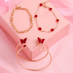 Bewitched Analeese Gold and Red  charms bracelet stack