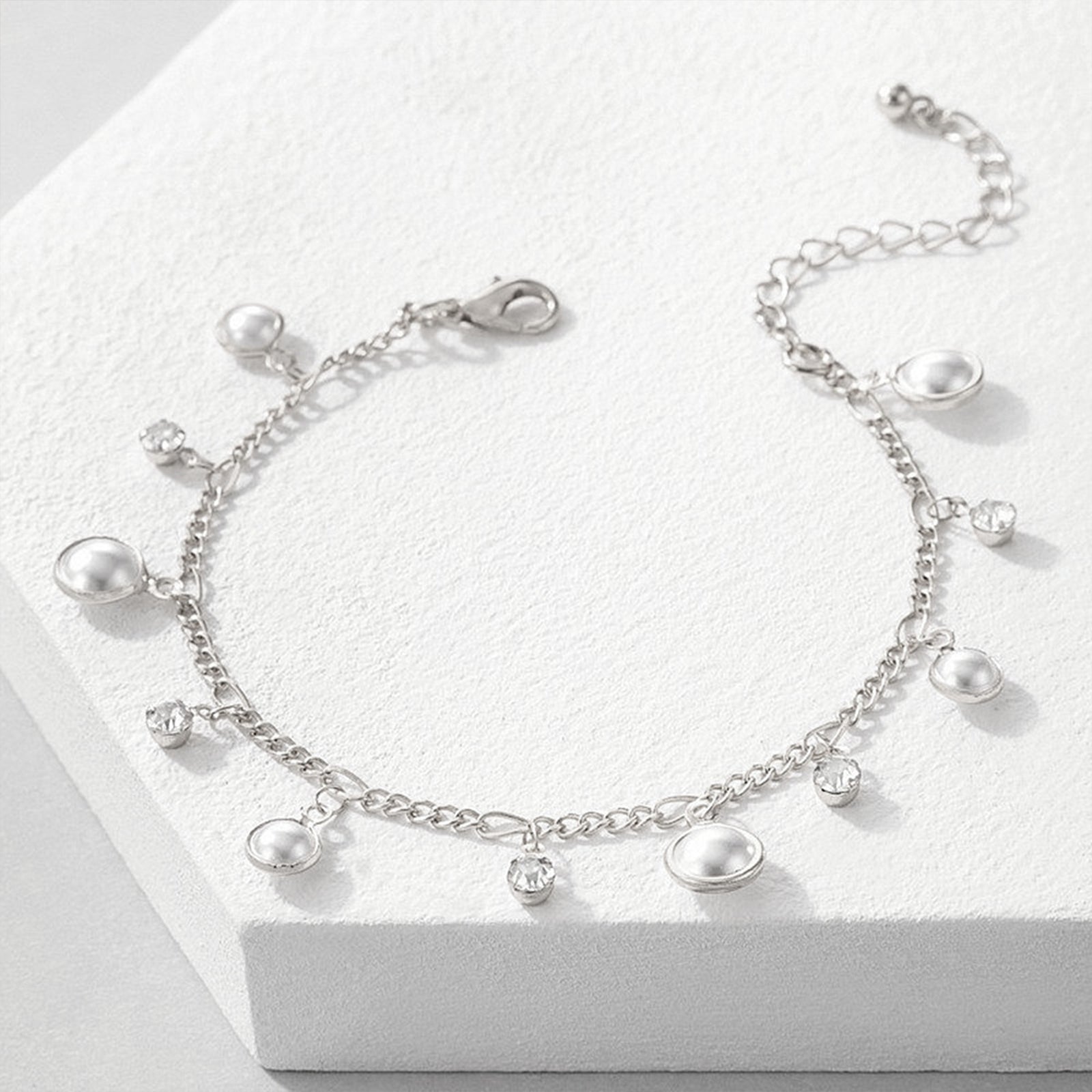 Bewitched Mariam Silver and Pearl Anklet
