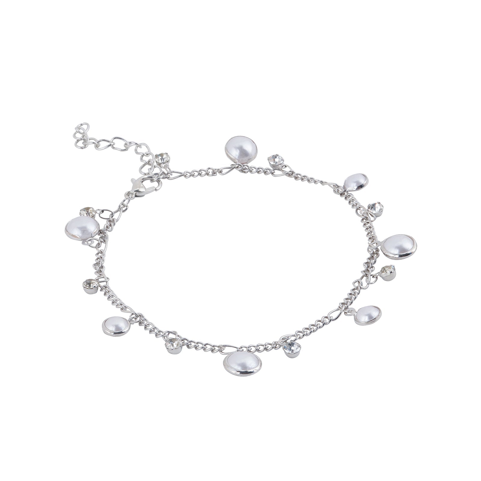 Bewitched Mariam Silver and Pearl Anklet