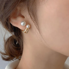 Bewitched Cindy Gold And Pearl Stud Earrings