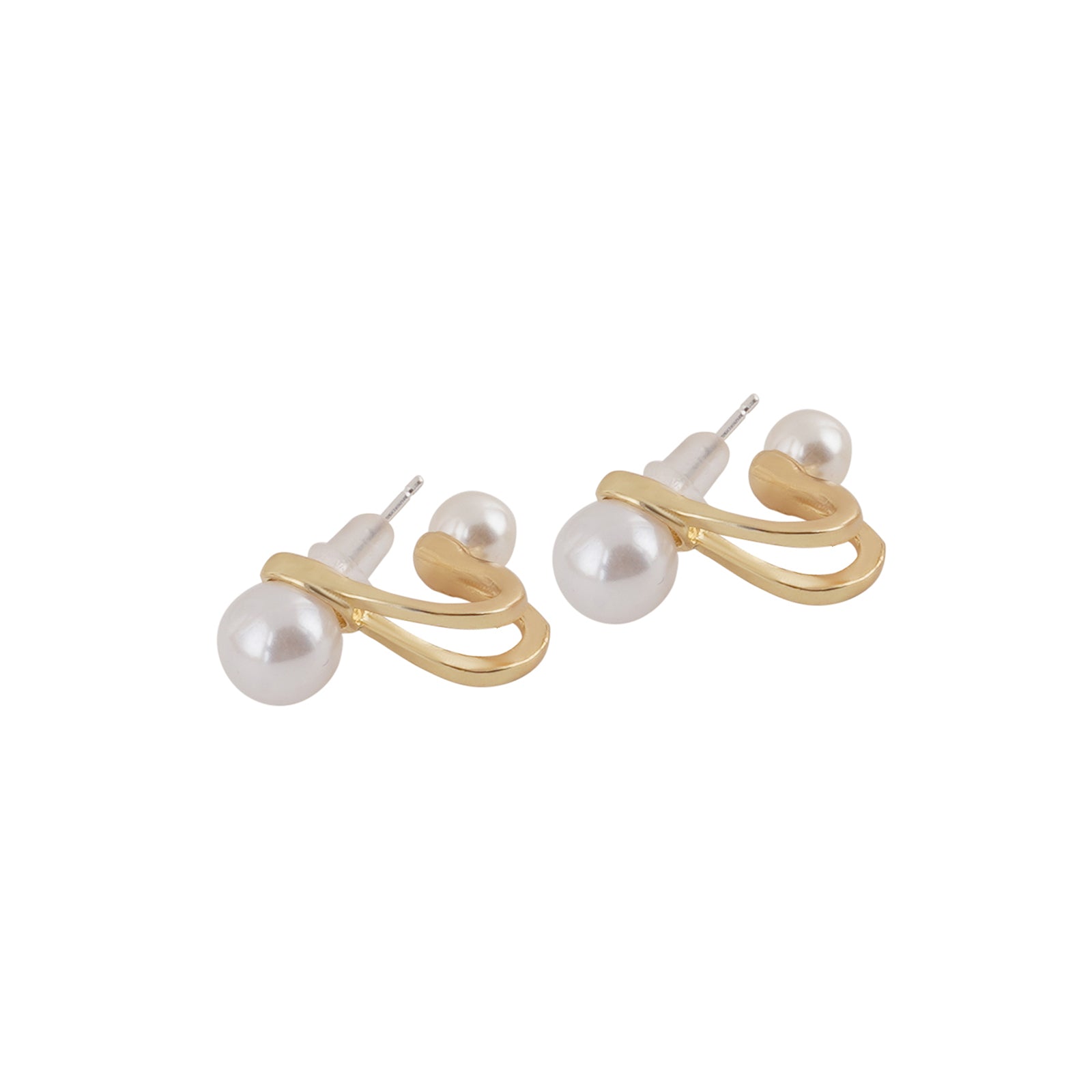 Bewitched Cindy Gold And Pearl Stud Earrings