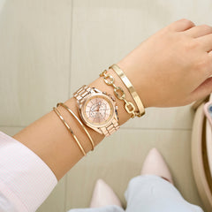 Gilded Ray Watch Bracelet Stack