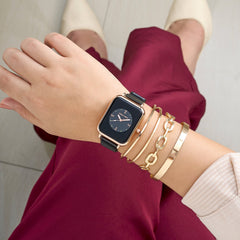 Black Orbit Watch Bracelet Stack