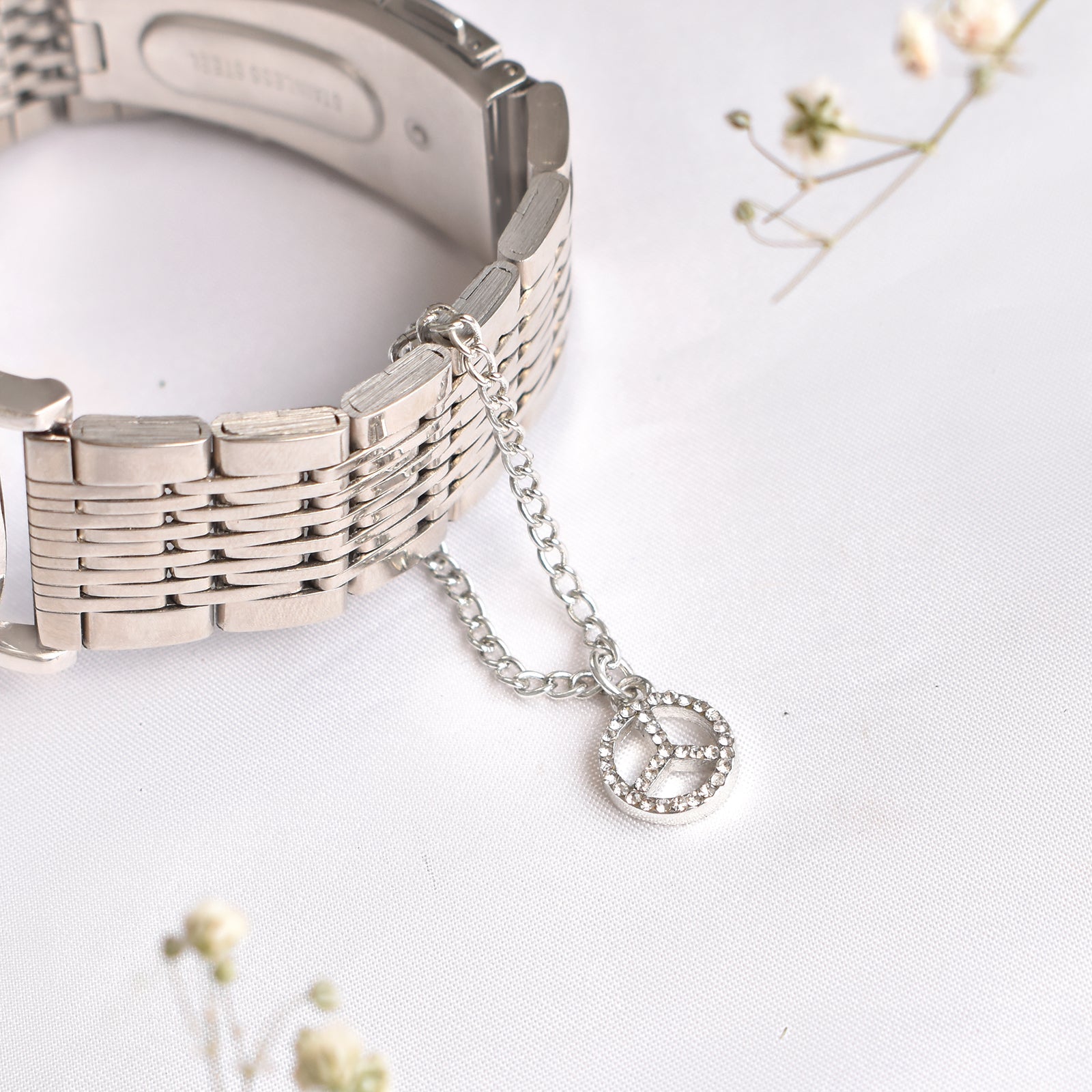 Peace Out Silver Watch Charm