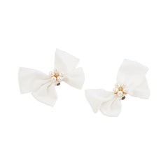 Chic Knot White Shoe Clip