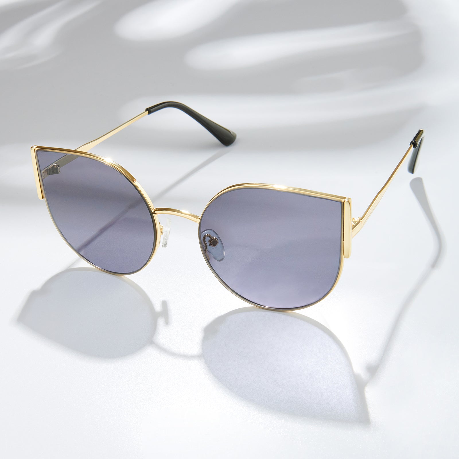 Vixen Round Cateye Sunglasses With Gold Frames And Grey Lenses