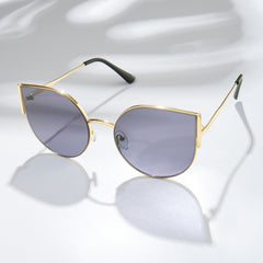 Vixen Round Cateye Sunglasses With Gold Frames And Grey Lenses