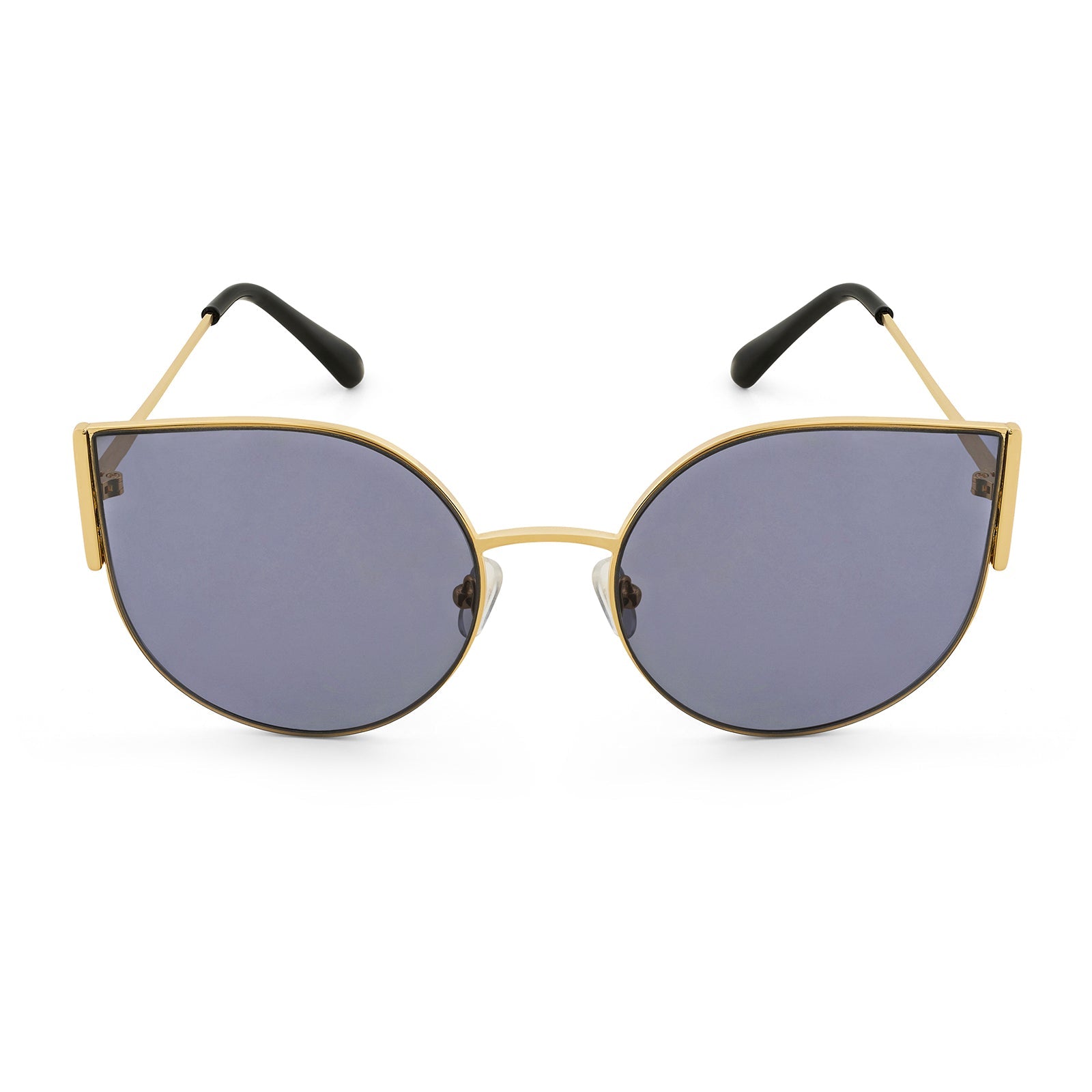Vixen Round Cateye Sunglasses With Gold Frames And Grey Lenses