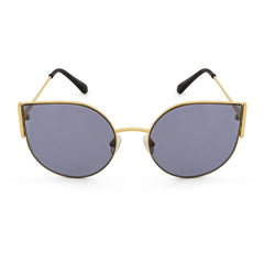Vixen Round Cateye Sunglasses With Gold Frames And Grey Lenses