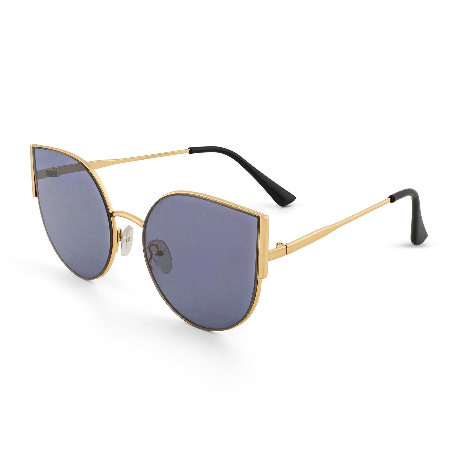 Vixen Round Cateye Sunglasses With Gold Frames And Grey Lenses