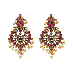 Teejh Saanchi Magenta Gold Enamel Earrings