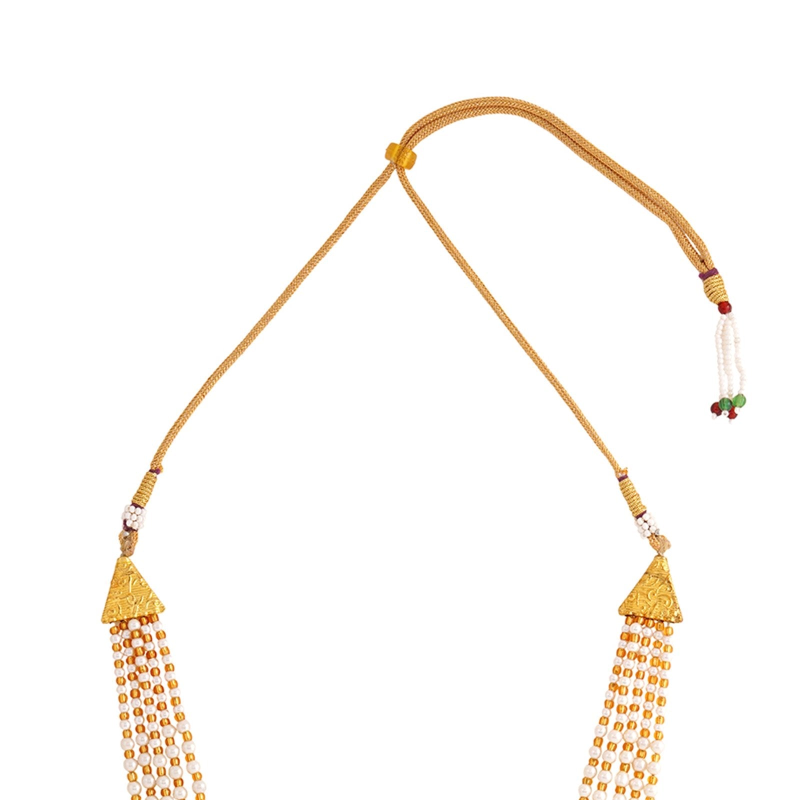 Teejh Aarushi Red Bead And Pearl Necklace