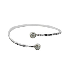 Bhamini White Silver Oxidized Bracelet
