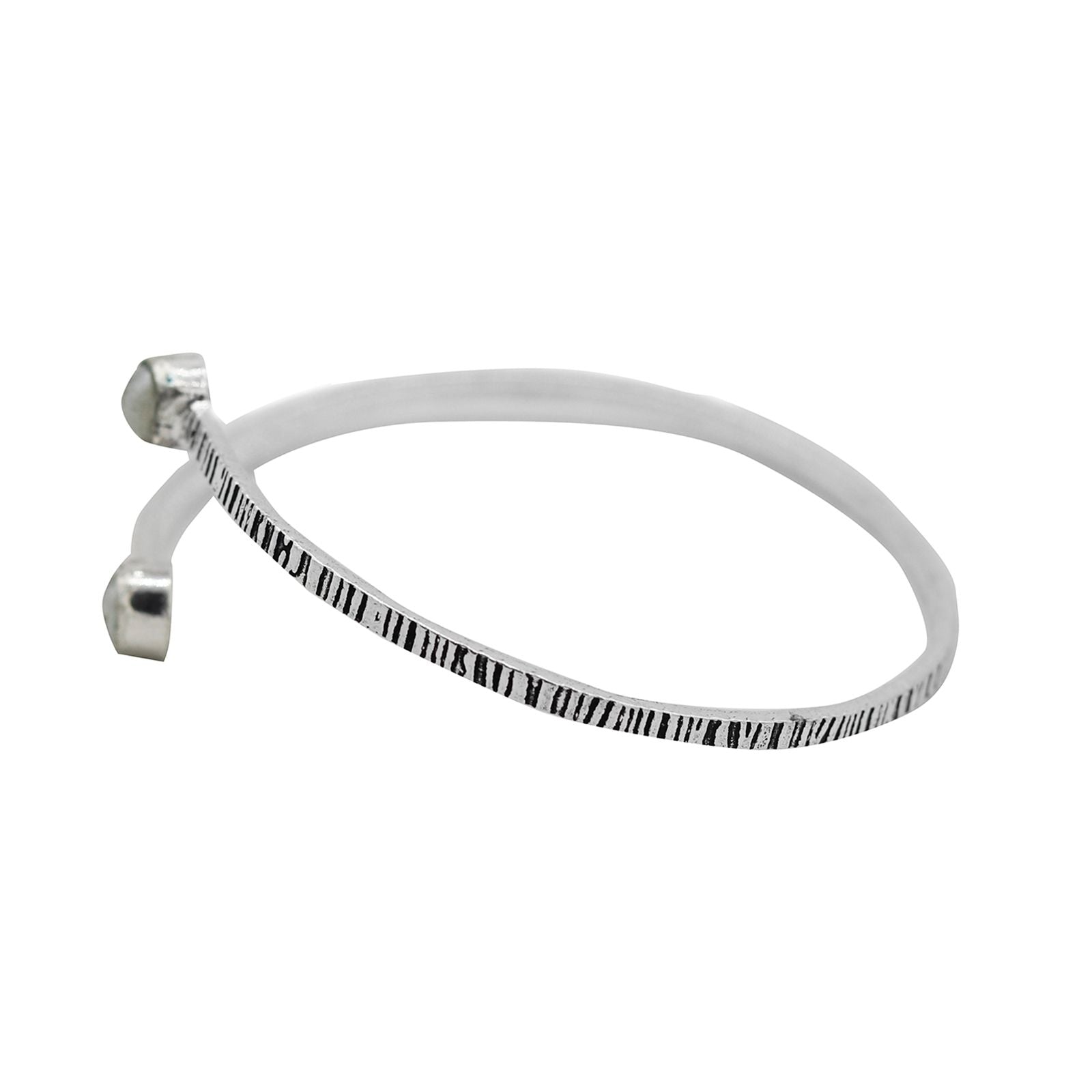 Bhamini White Silver Oxidized Bracelet
