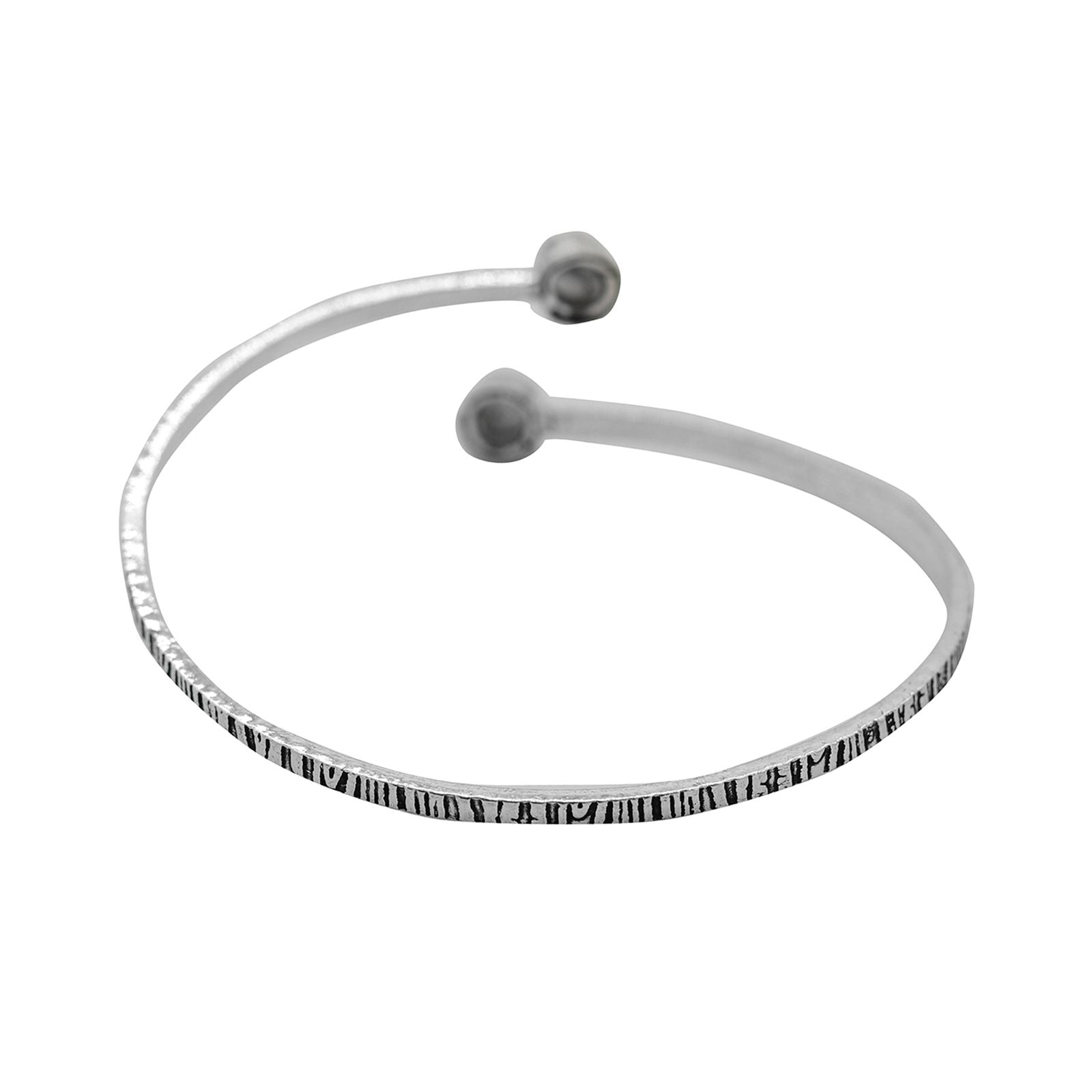 Bhamini White Silver Oxidized Bracelet