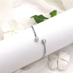 Bhamini White Silver Oxidized Bracelet