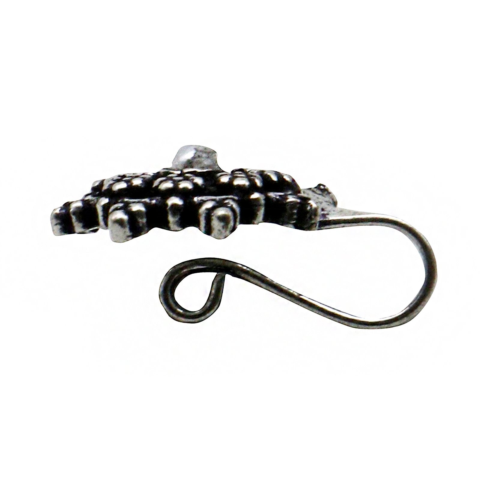 Gauri White Stone Floral Nose pin