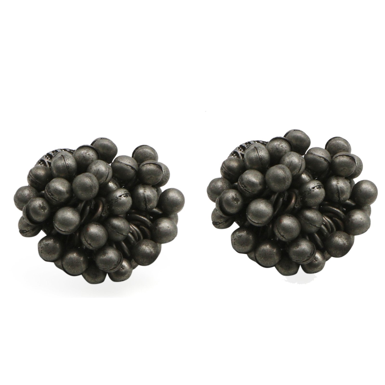Trisha Ghungroo Silver Oxidised Earrings