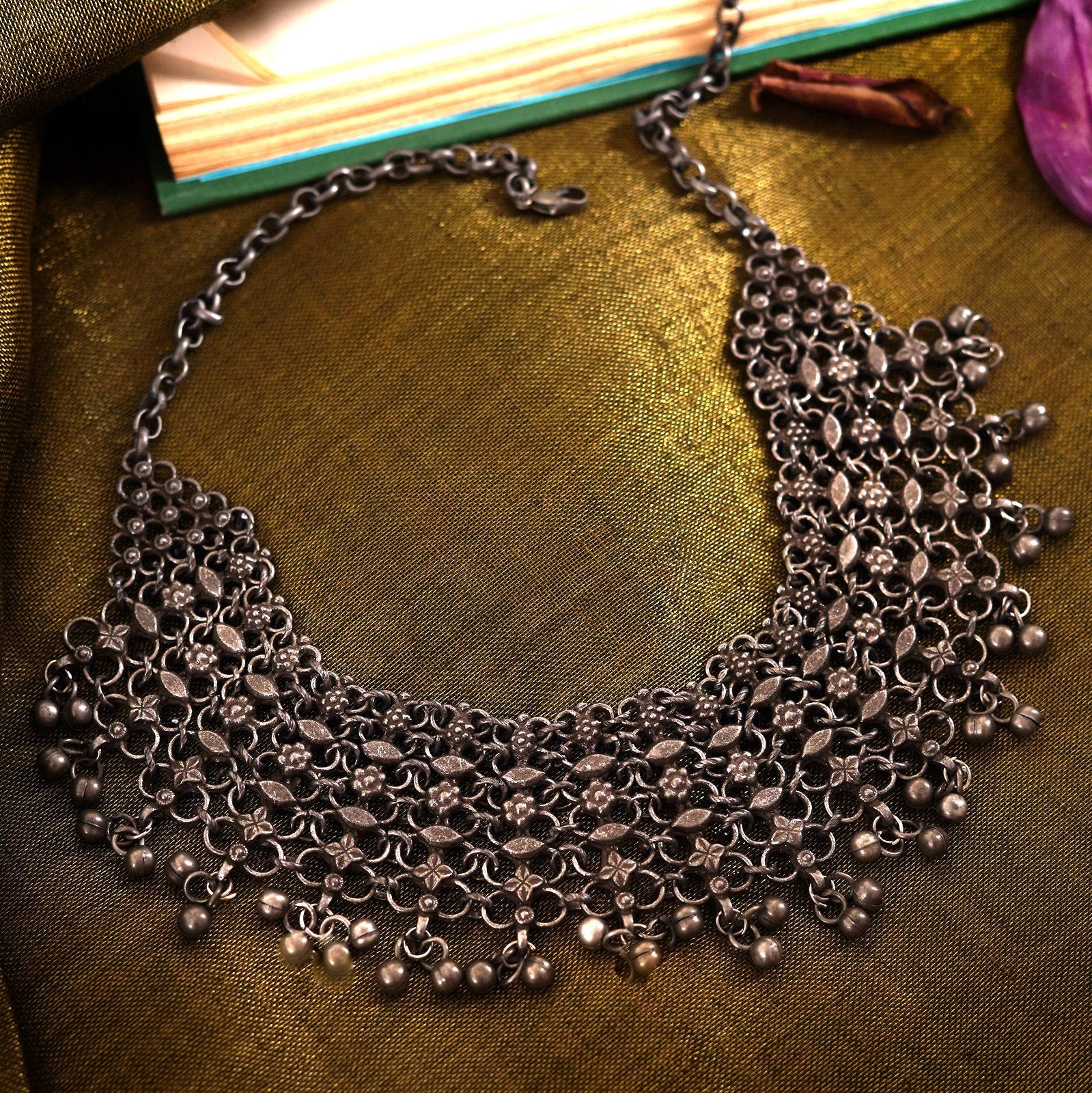 Teejh Alvira Antique Silver Polish Necklace