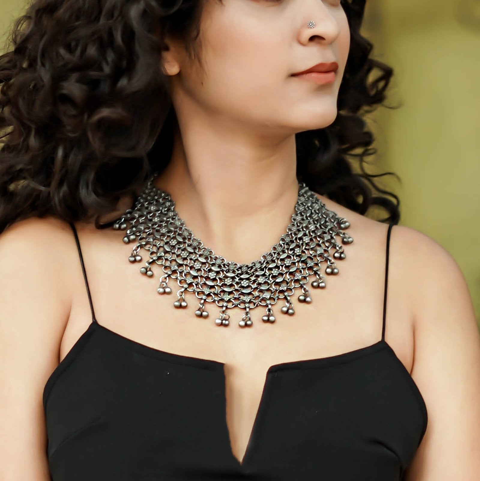 Teejh Alvira Antique Silver Polish Necklace