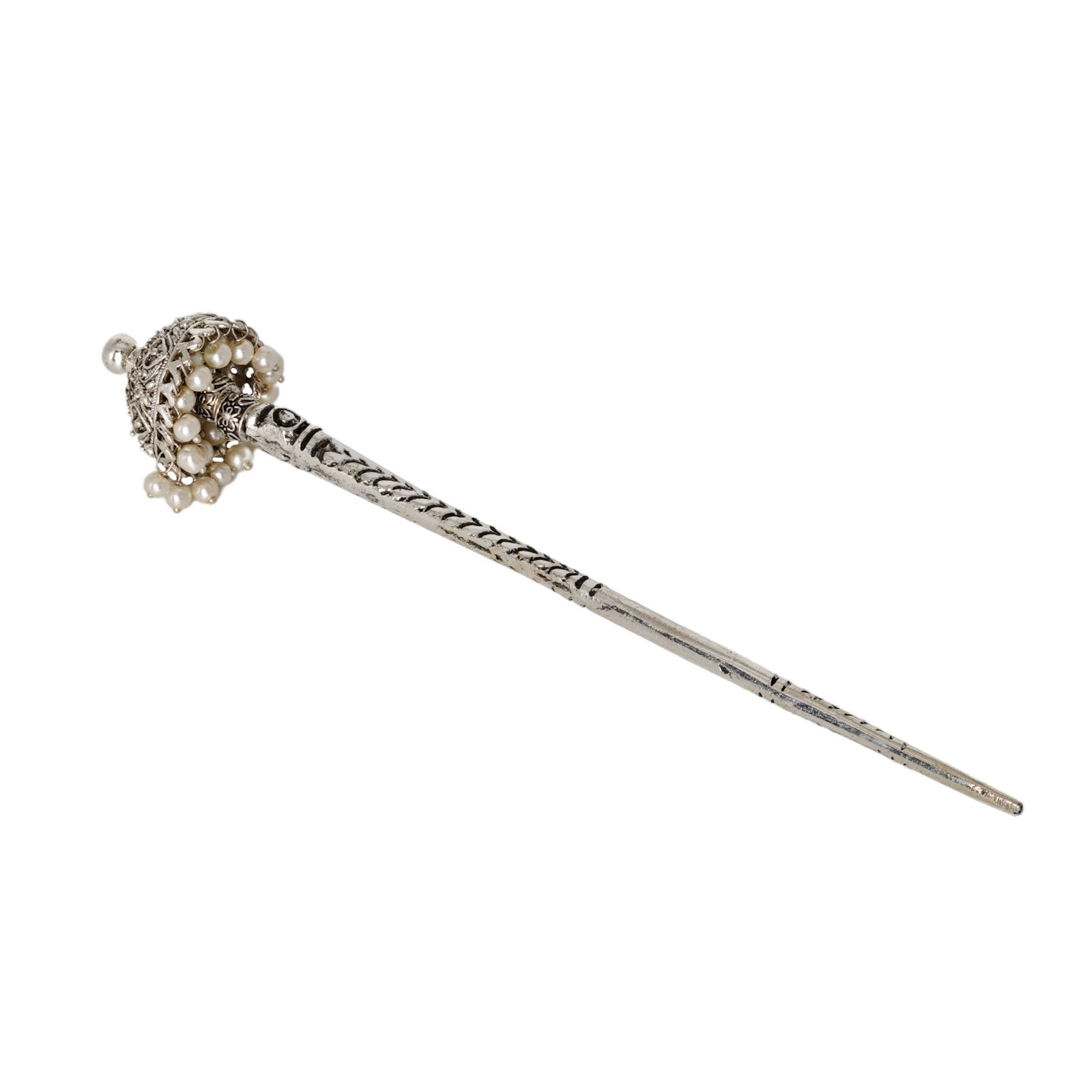 Teejh Adyaksha Silver Oxidised Hairpin