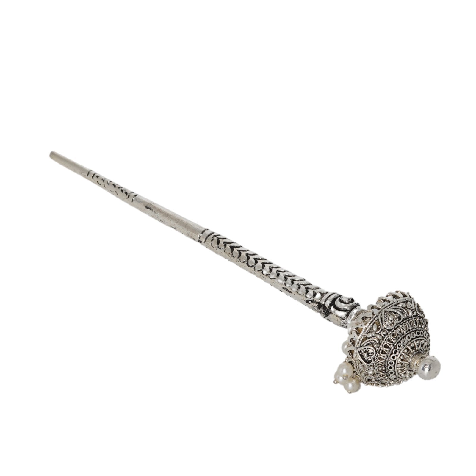 Teejh Adyaksha Silver Oxidised Hairpin