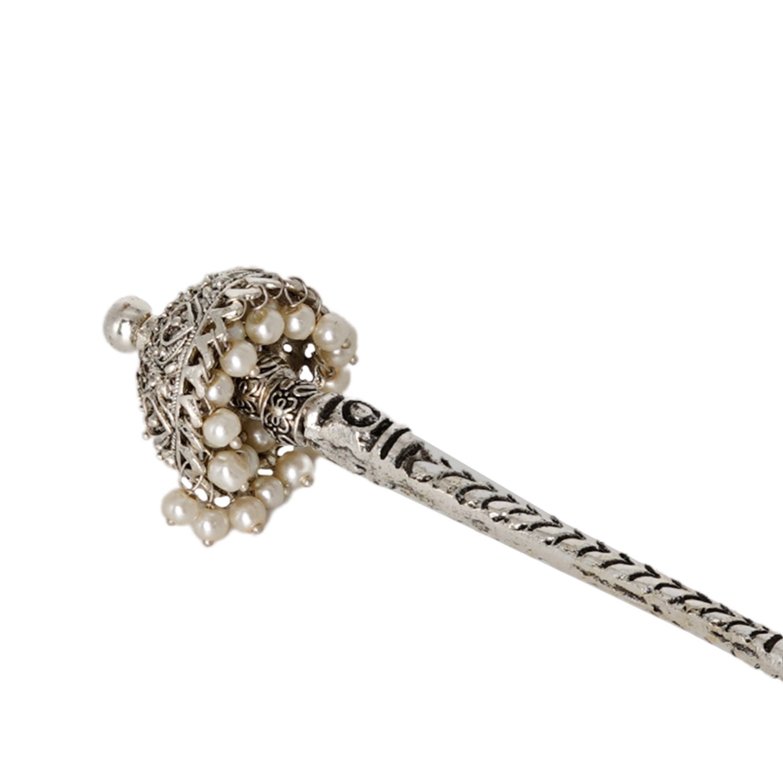 Teejh Adyaksha Silver Oxidised Hairpin