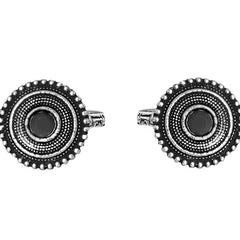 Teejh Shaanvi Black Stone Silver Oxidised Toe Rings